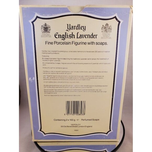 Yardley English Lavender Porcelain Figurine With 2 Perfumed Soaps Collectible - Picture 2 of 7